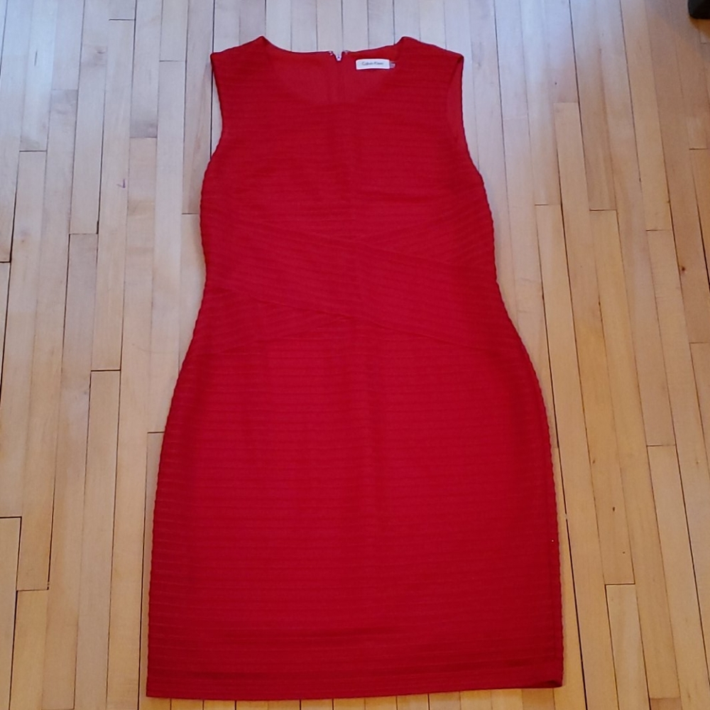 Red Calvin Klein dress